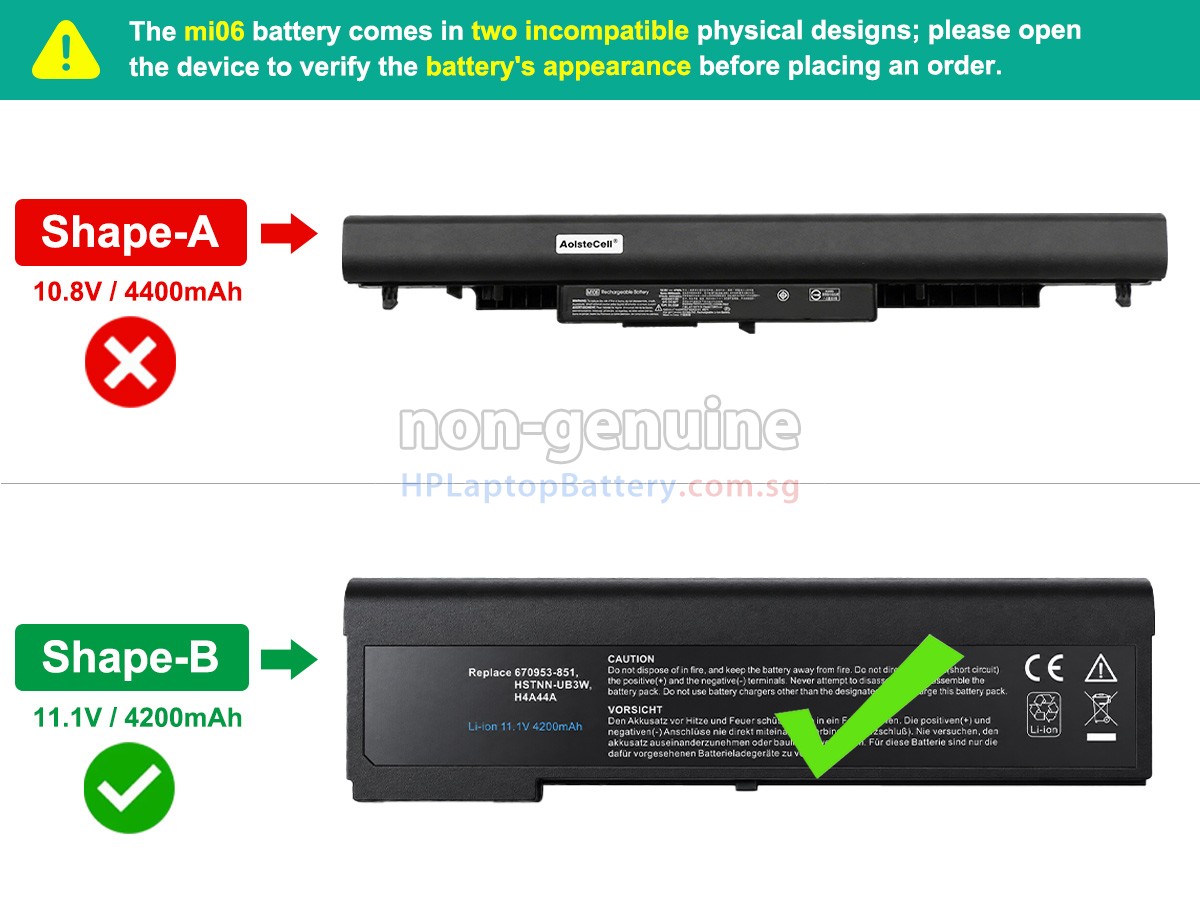 HP MI06 battery replacement