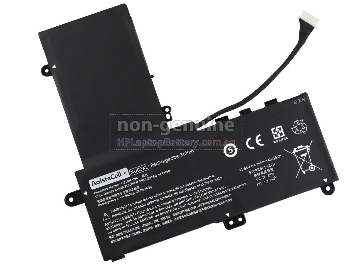 HP NU03XL battery replacement